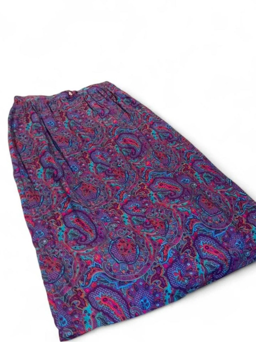 Women’s Vintage Pendleton Purple Paisley Midi Skirt with Slit